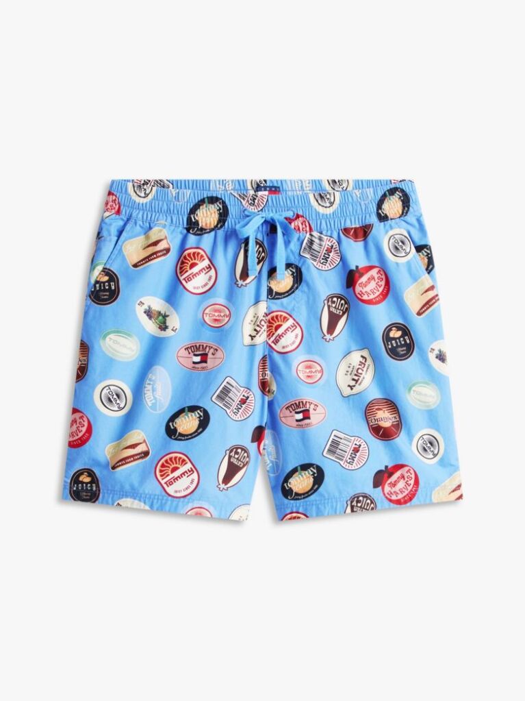 Multi Print Poplin Relaxed Shorts  Men