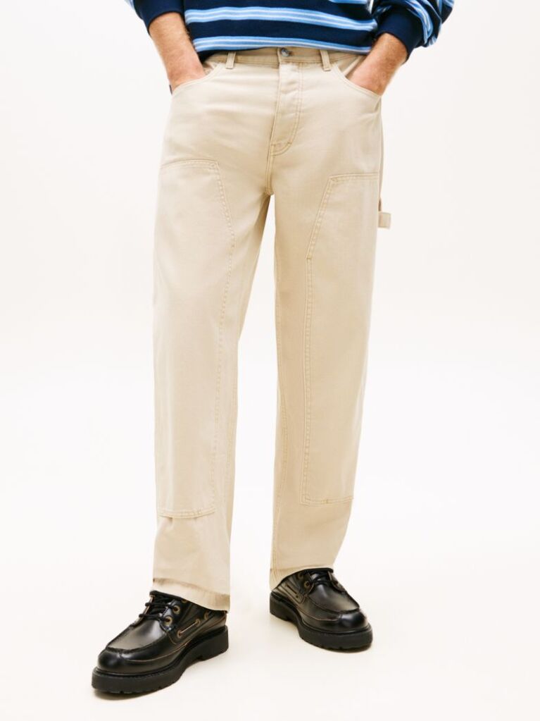 Beige Jaimie Relaxed Twill Carpenter Trousers  Men