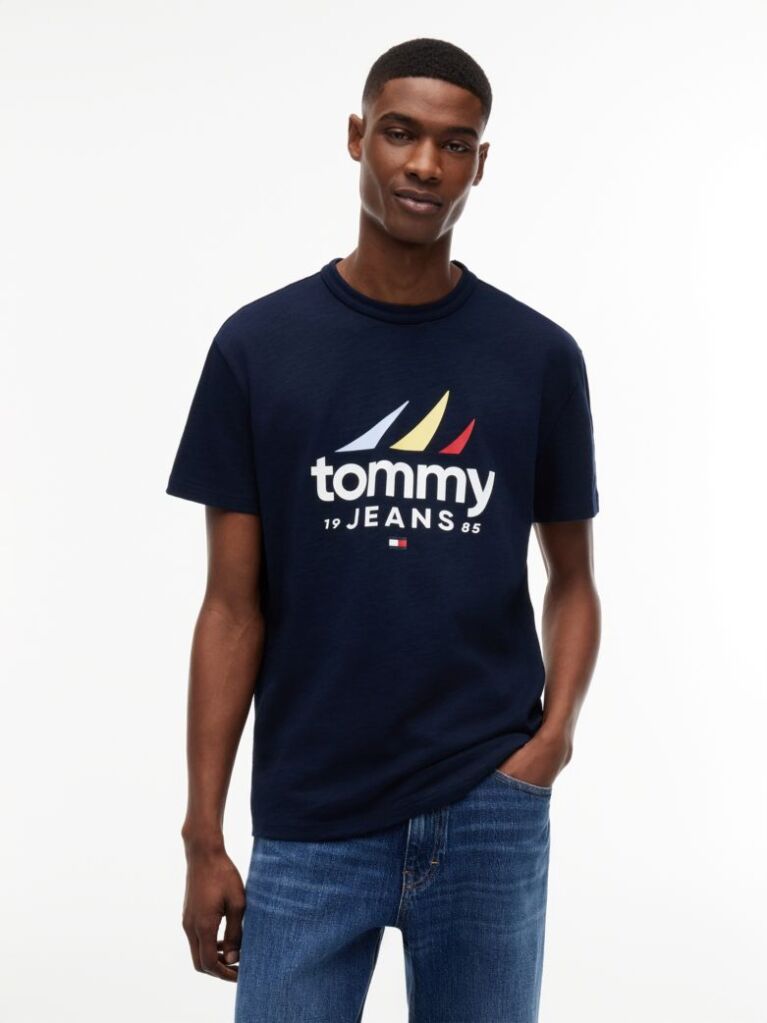 Blue Textured Jersey T-Shirt  Men