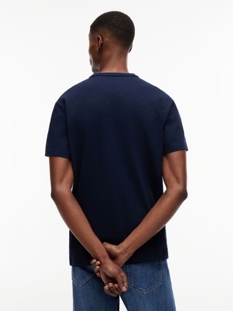 Blue Textured Jersey T-Shirt  Men