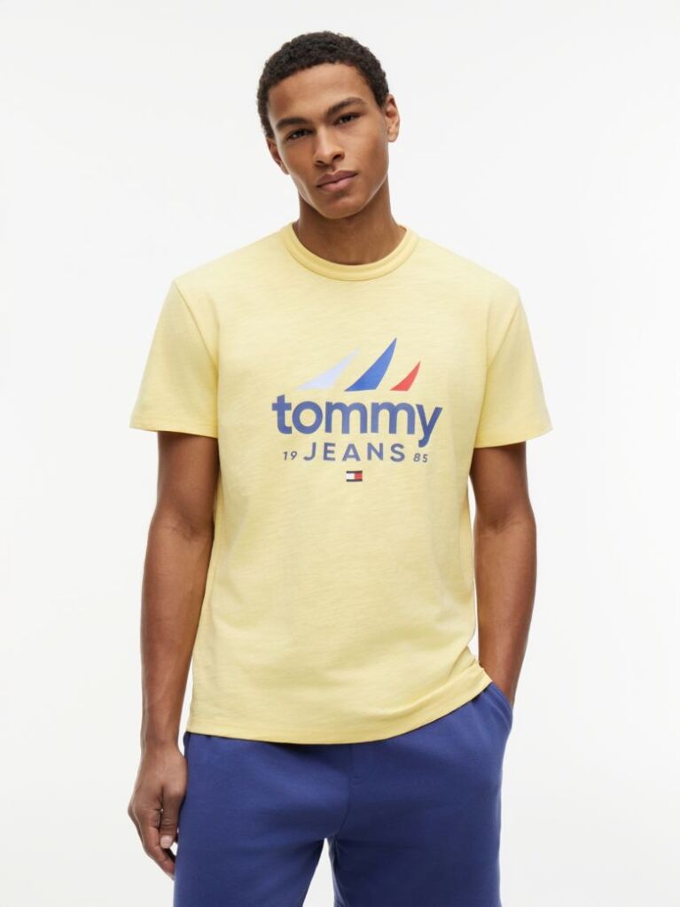 Yellow Textured Jersey T-Shirt  Men