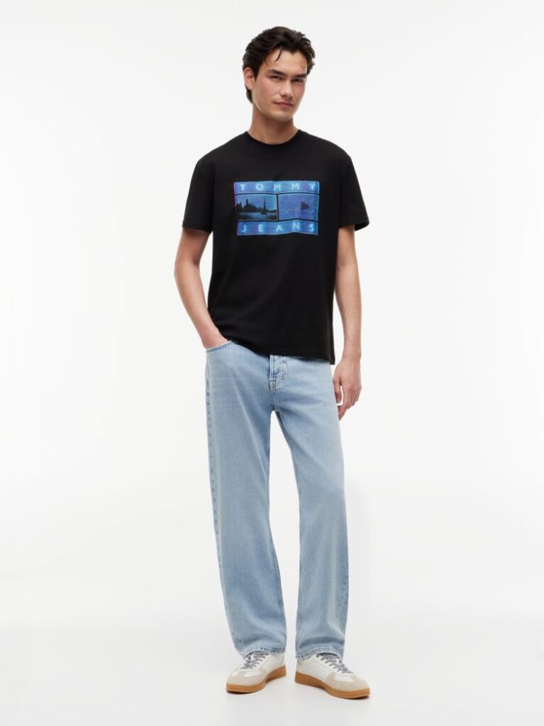 Black Photo Print T-Shirt  Men
