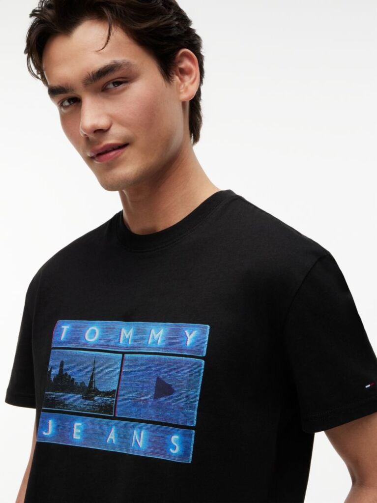 Black Photo Print T-Shirt  Men