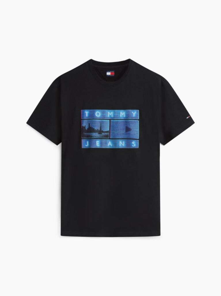 Black Photo Print T-Shirt  Men