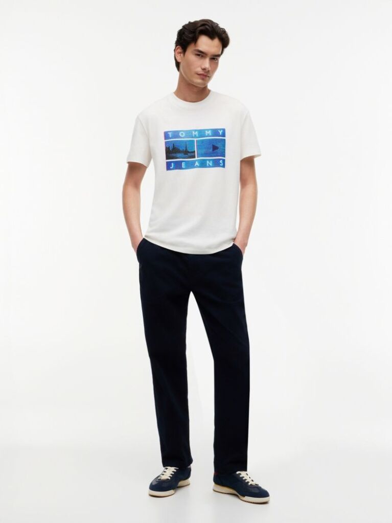 White Photo Print T-Shirt  Men