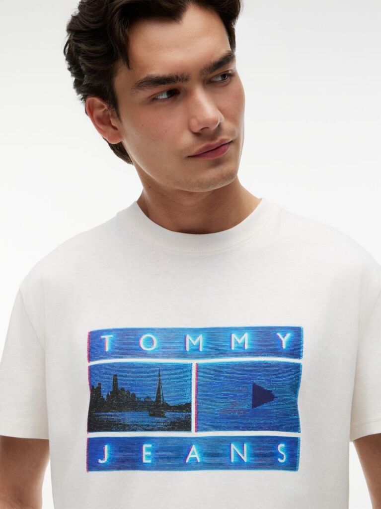 White Photo Print T-Shirt  Men