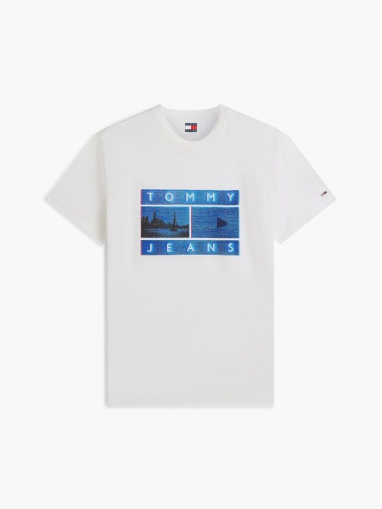 White Photo Print T-Shirt  Men