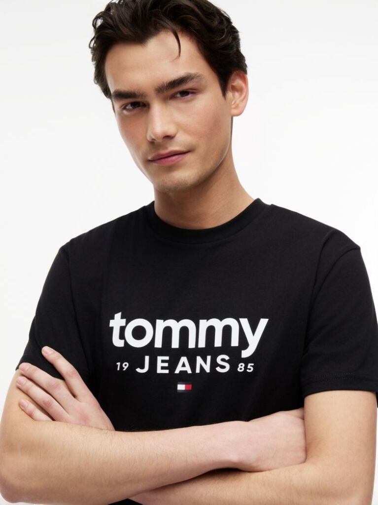 Black Logo Graphic Slim T-Shirt  Men