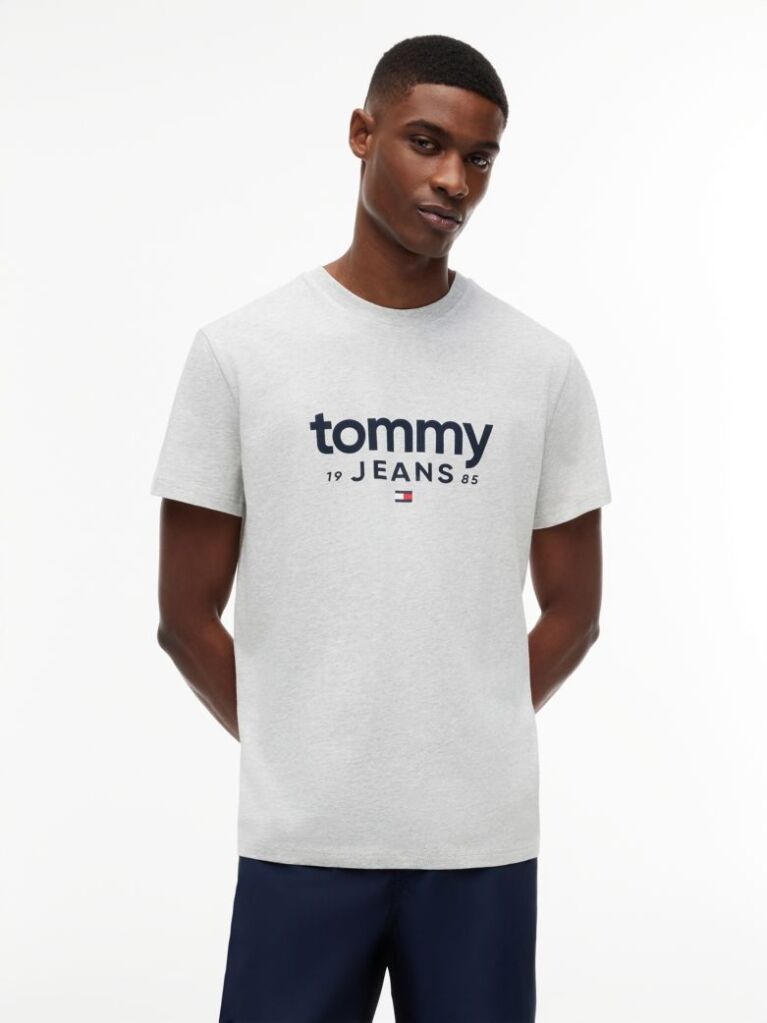 Grey Logo Graphic Slim T-Shirt  Men