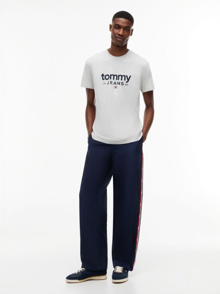 Grey Logo Graphic Slim T-Shirt  Men