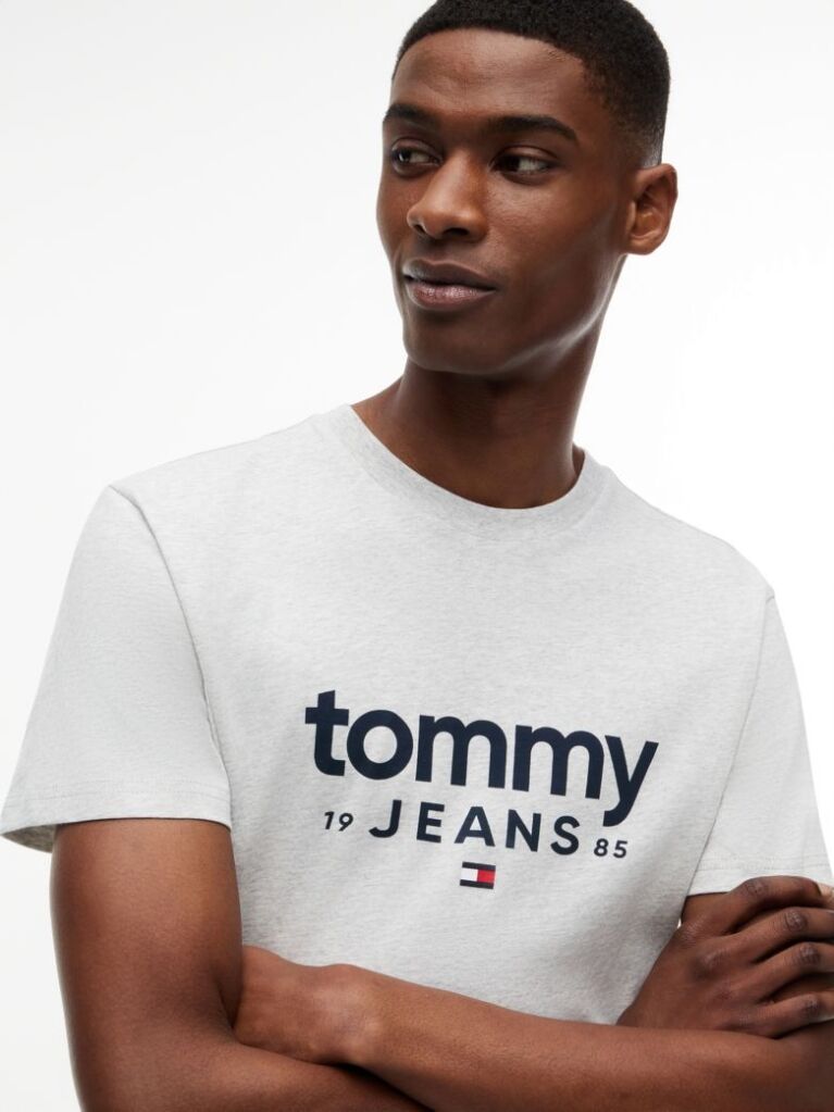 Grey Logo Graphic Slim T-Shirt  Men