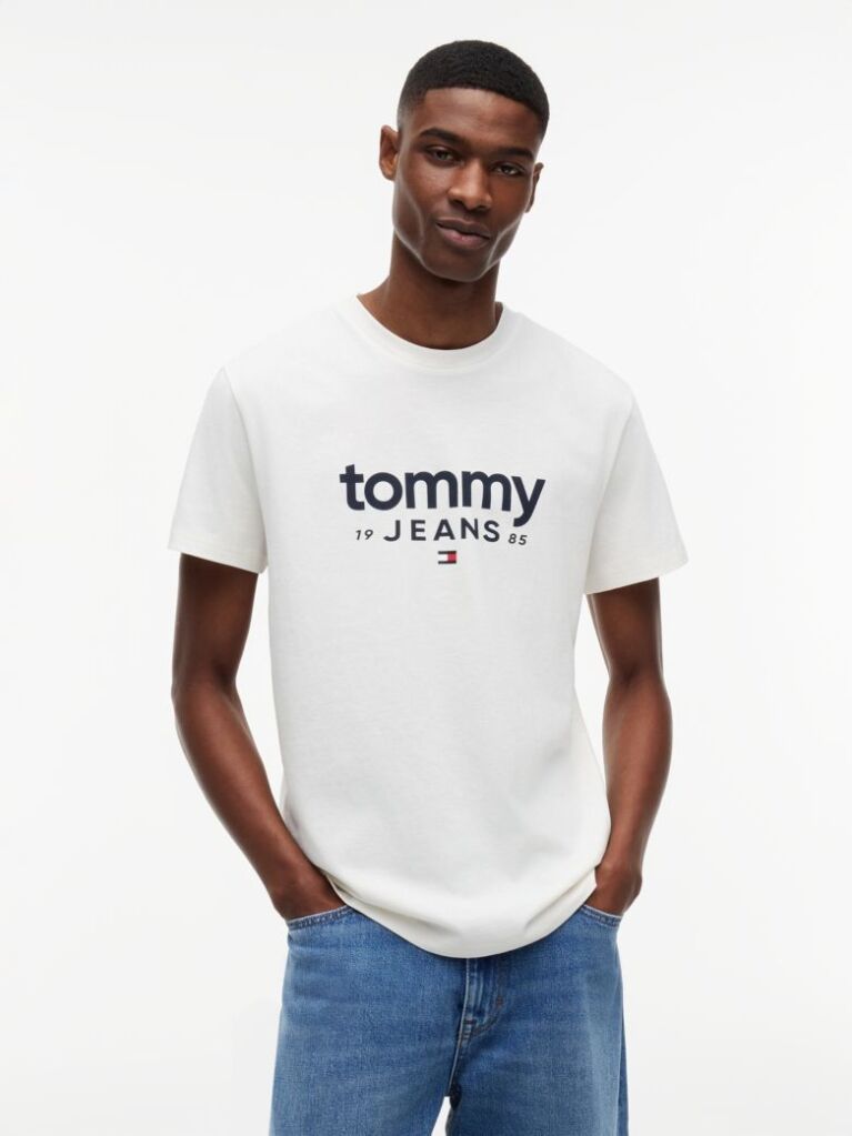 White Logo Graphic Slim T-Shirt  Men
