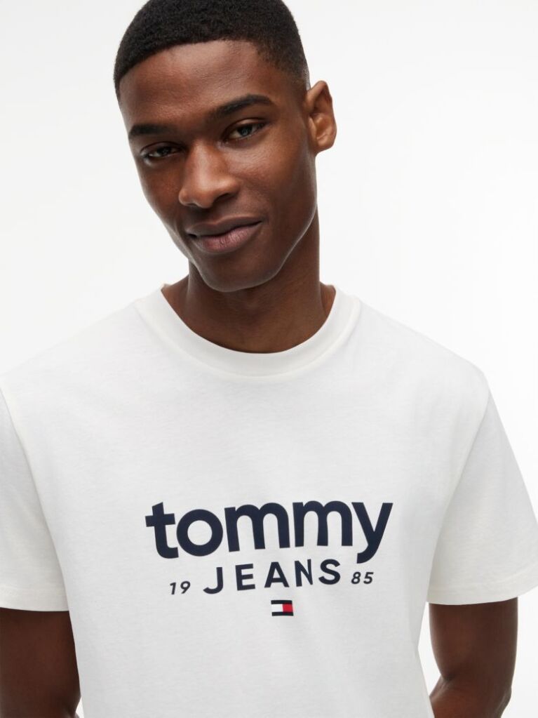 White Logo Graphic Slim T-Shirt  Men