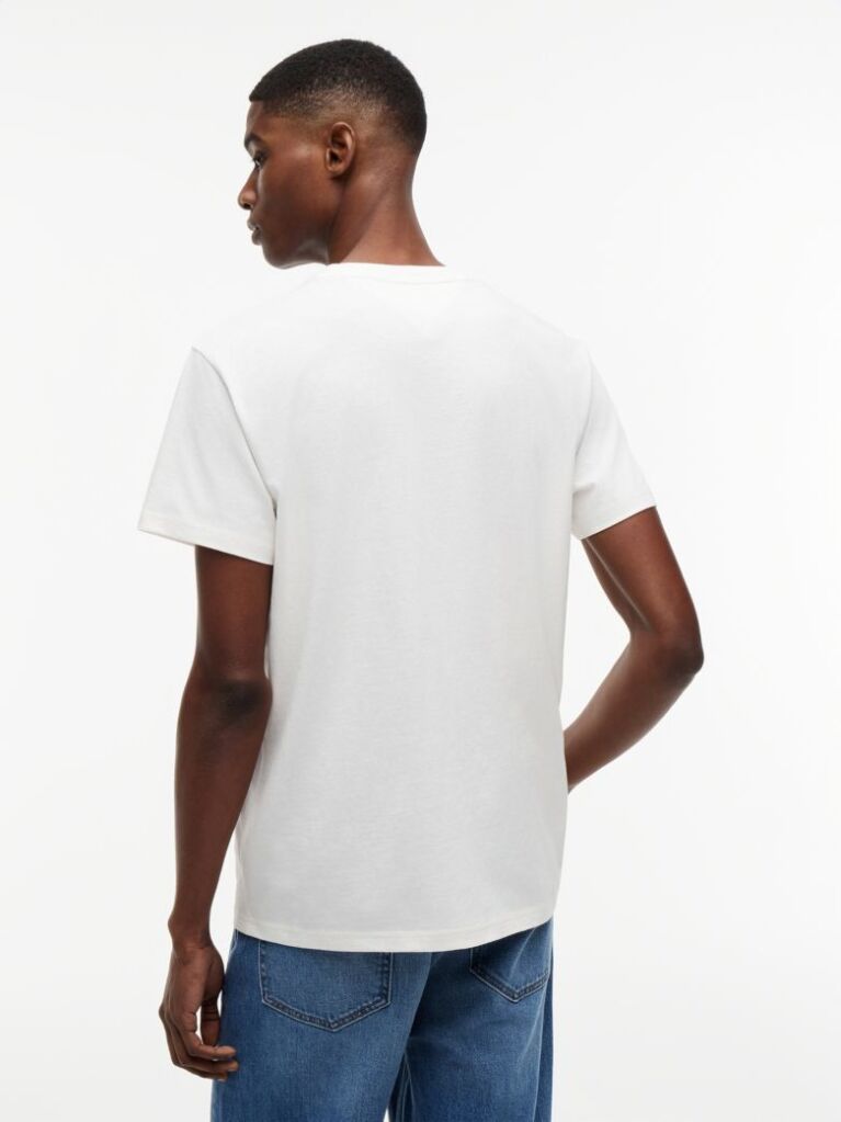 White Logo Graphic Slim T-Shirt  Men