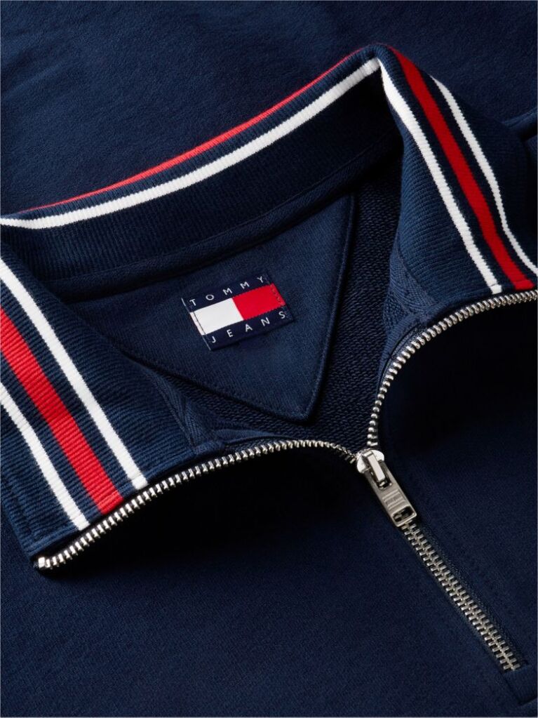 Blue Flag Crest Relaxed Terry Quarter-Zip Jumper  Men