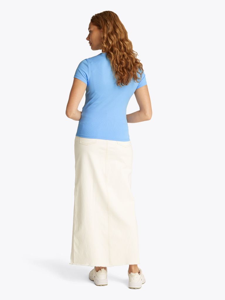 Blue Essential Slim Rib-Knit T-Shirt  Women