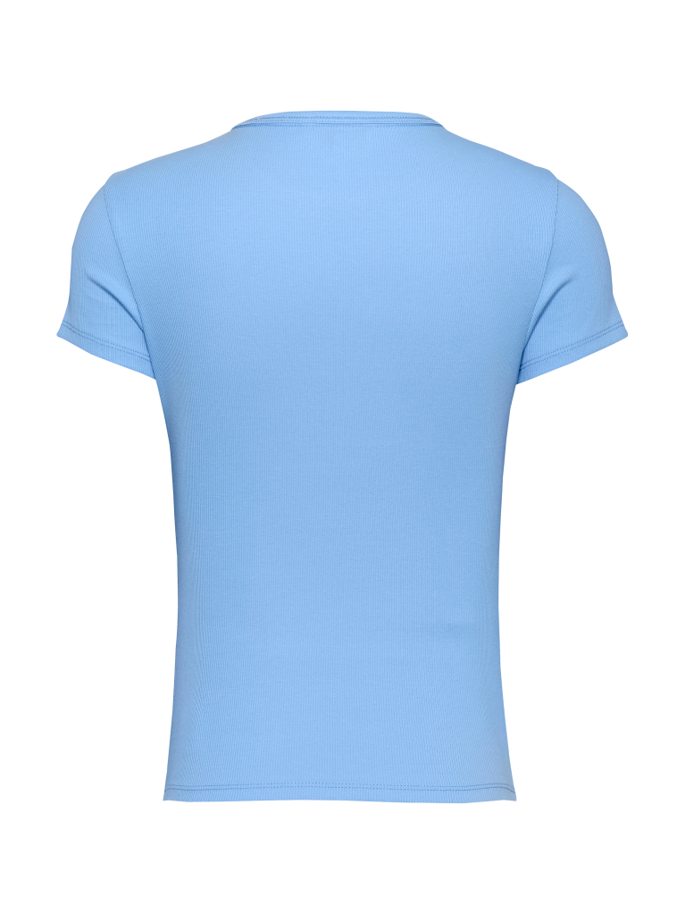 Blue Essential Slim Rib-Knit T-Shirt  Women