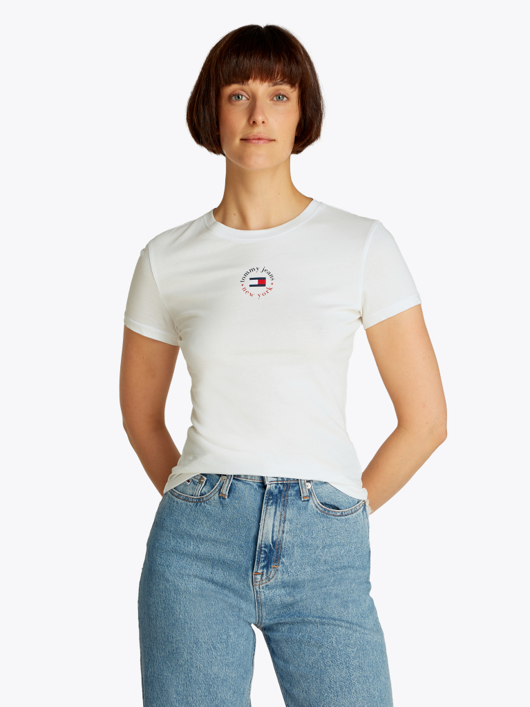 Beige Essential Slim Fit Logo T-Shirt  Women