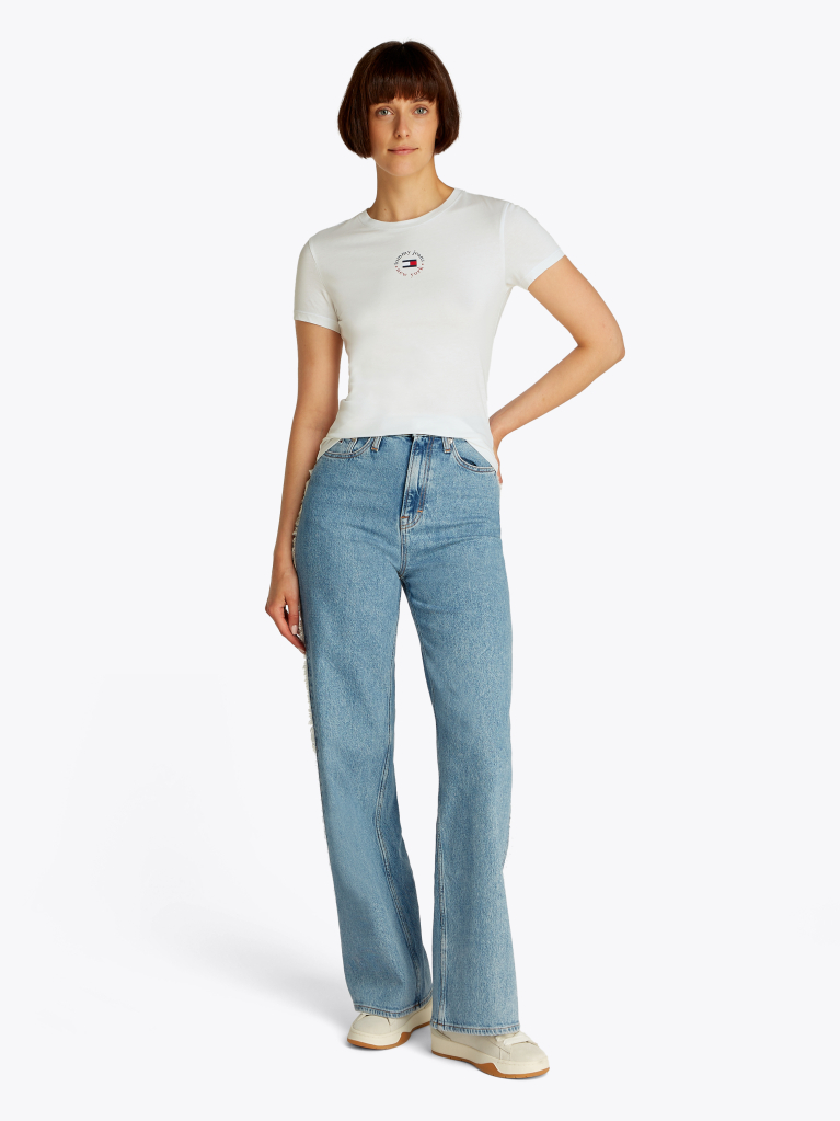 Beige Essential Slim Fit Logo T-Shirt  Women