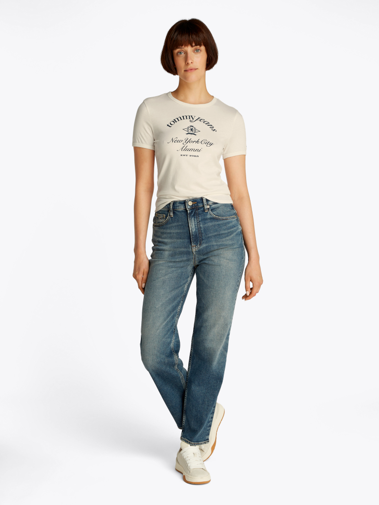 White Slim Fit NYC Logo T- Shirt  Women