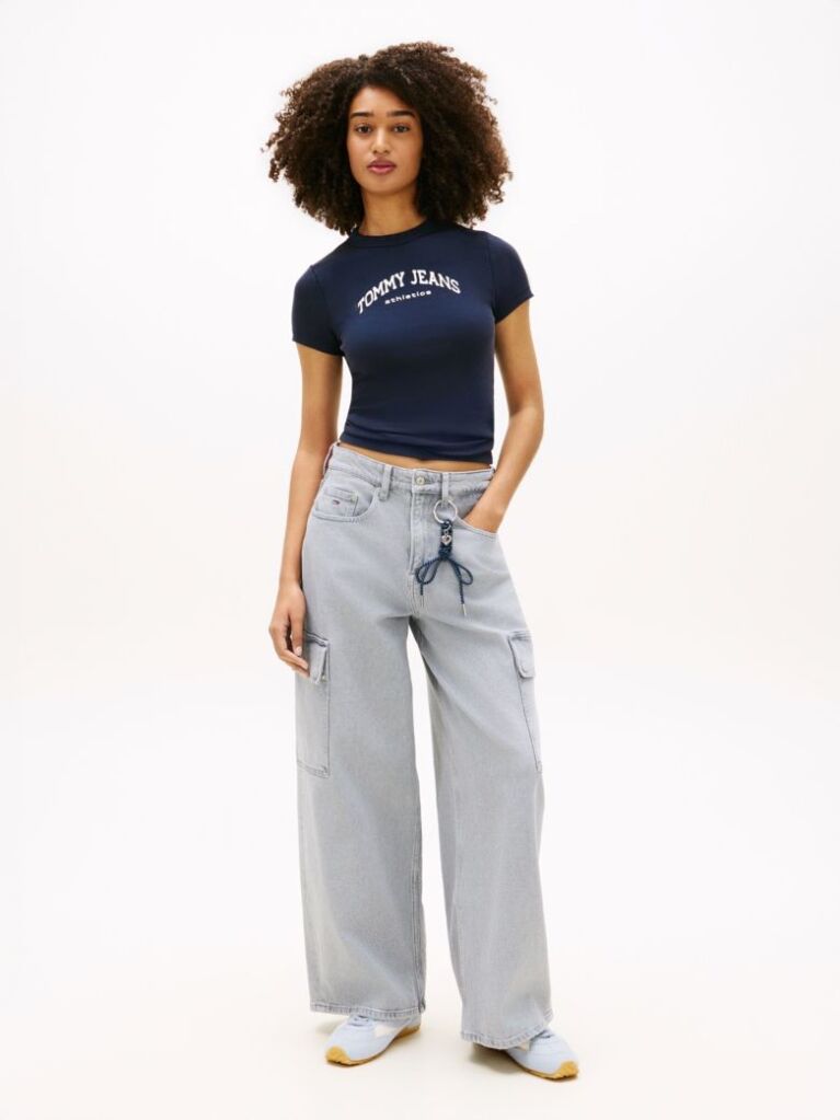 Blue Logo Slim Crew Neck T-Shirt  Women