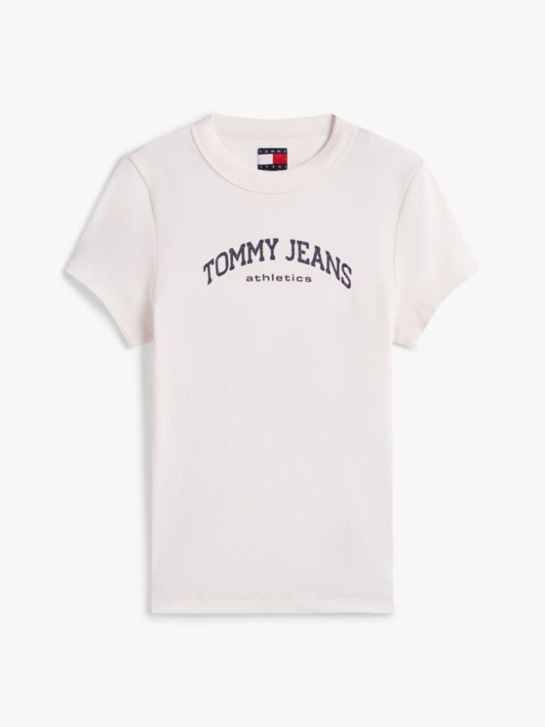 Beige Logo Slim Crew Neck T-Shirt  Women