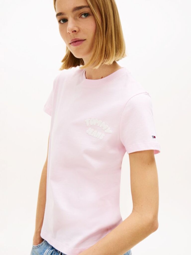 Pink Bubble Logo Crew Neck T-Shirt  Women