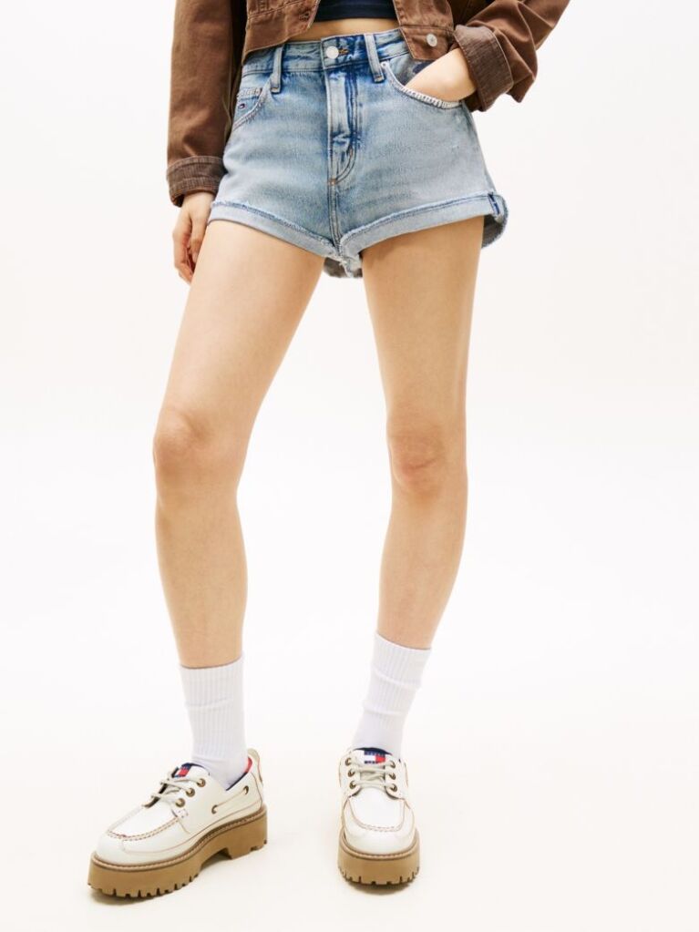 Denim Distressed Denim Regular Shorts  Women