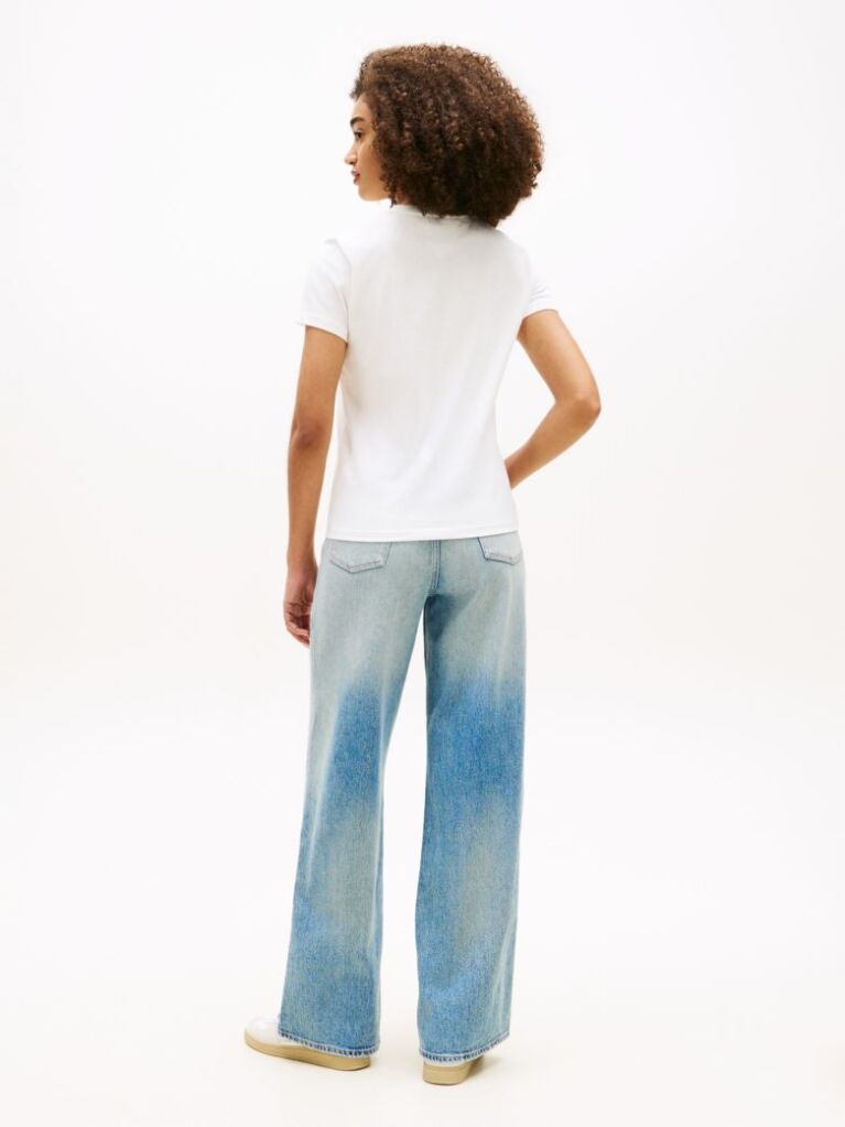 White Tonal Tommy Flag T-Shirt  Women