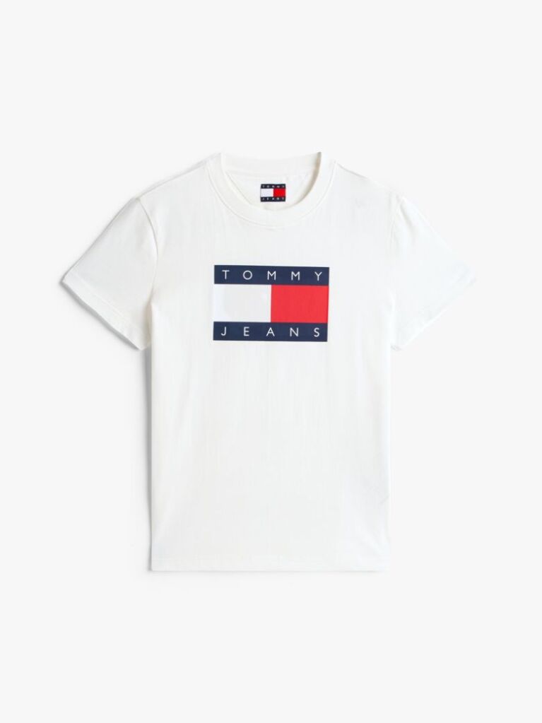 White Tonal Tommy Flag T-Shirt  Women