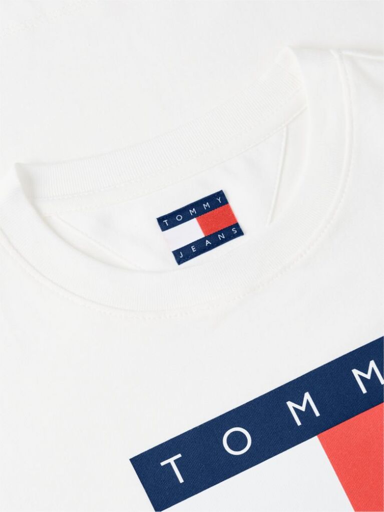 White Tonal Tommy Flag T-Shirt  Women