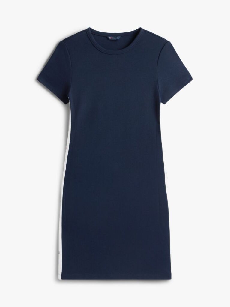 Blue Logo Tape Bodycon Midi Dress  Women