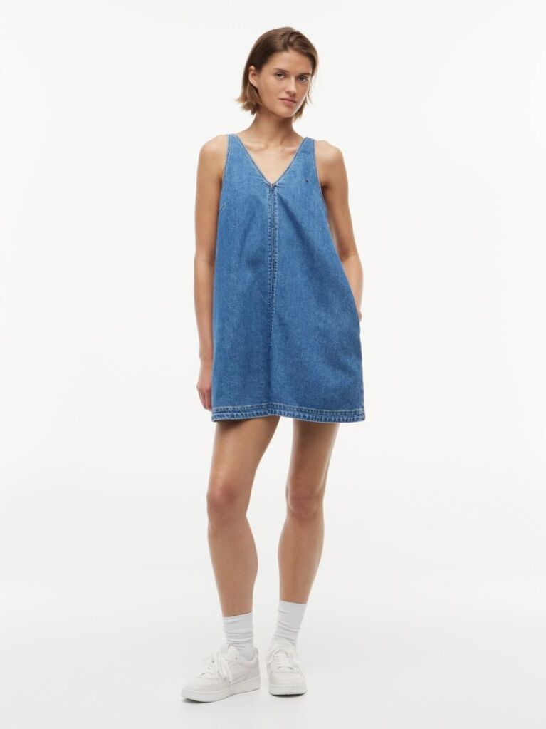 Denim V-Neck Denim Dress  Women