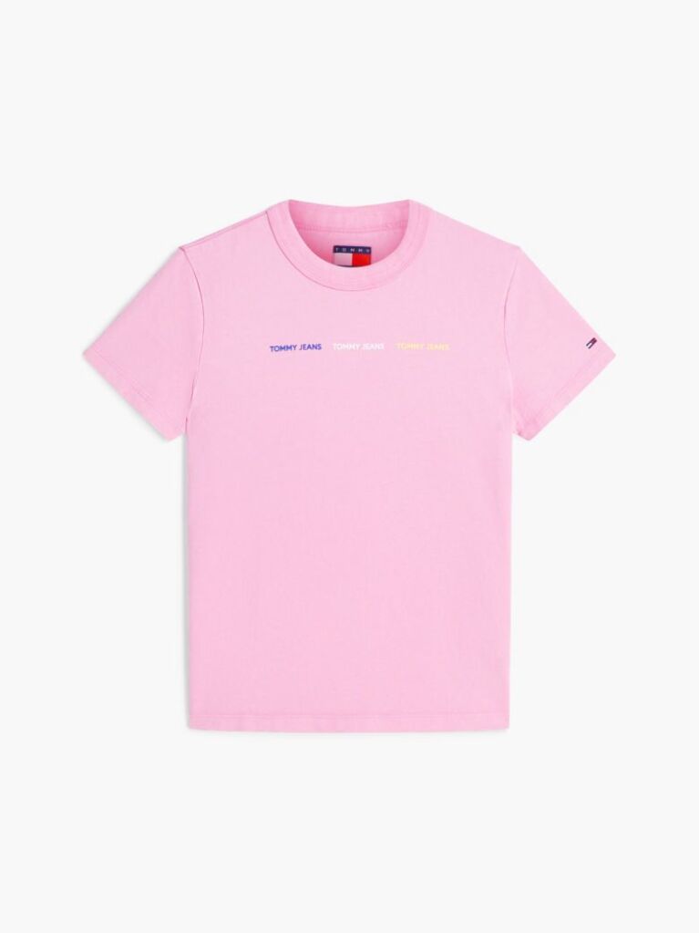 Pink Repeat Logo Washed Jersey T-Shirt  Women