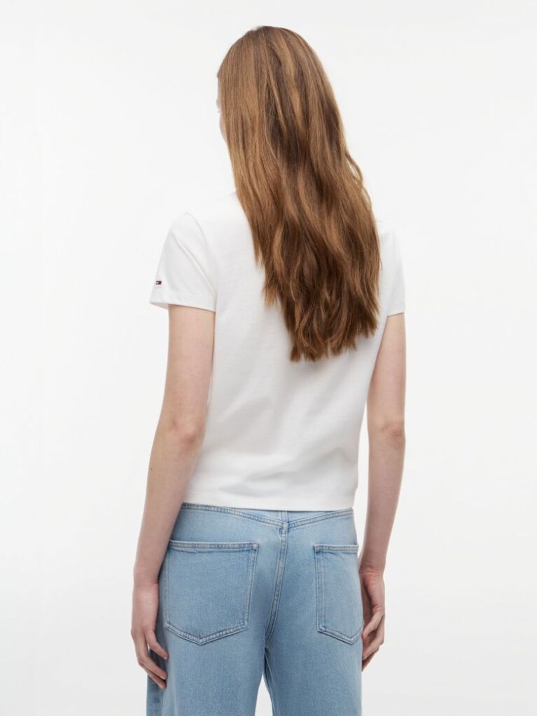 White Repeat Logo Washed Jersey T-Shirt  Women
