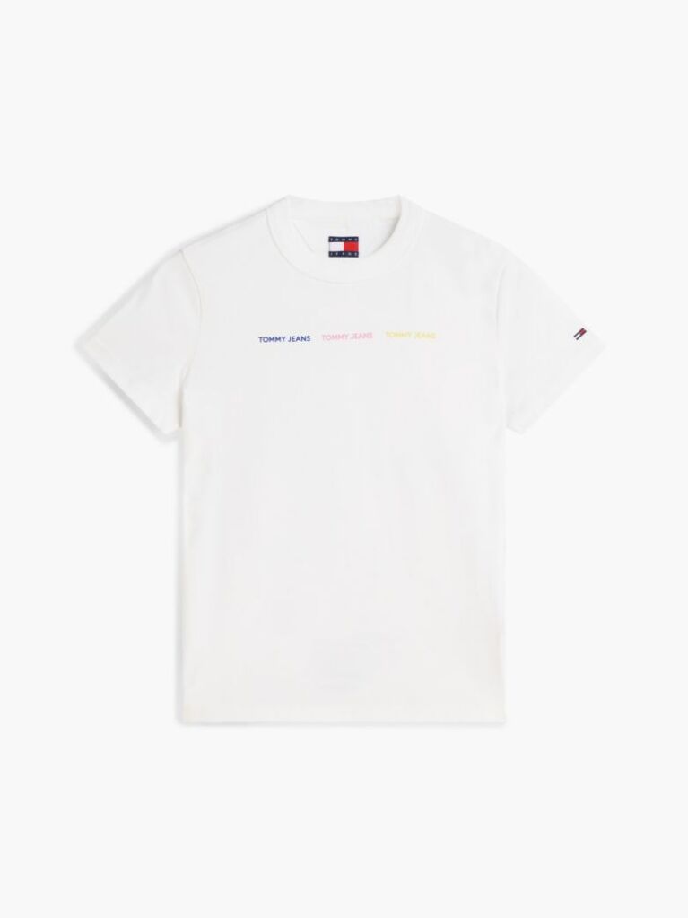 White Repeat Logo Washed Jersey T-Shirt  Women