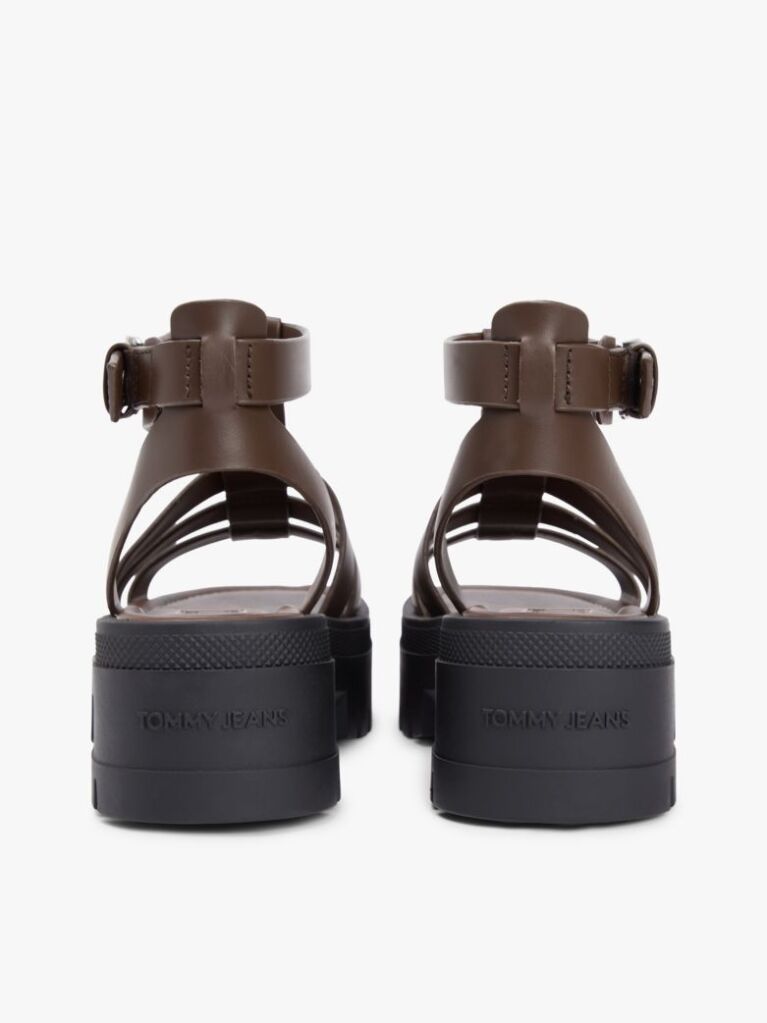 Brown Leather Chunky Cleat Fisherman Sandals  Women