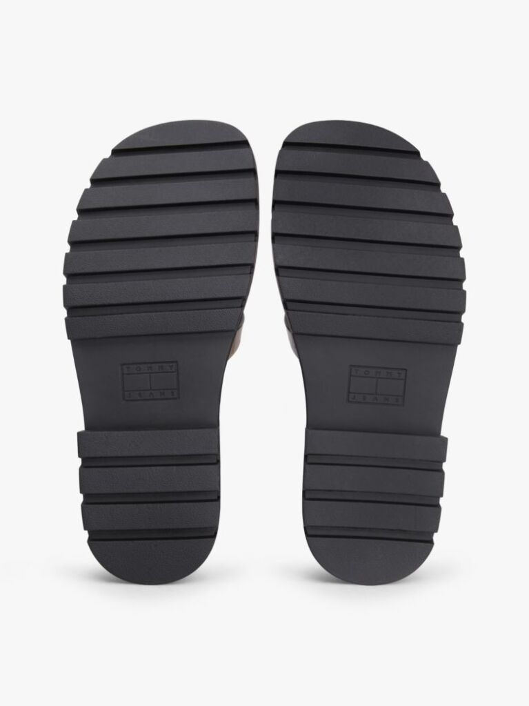 Black Jelly Chunky Cleat Fisherman Sandals  Women