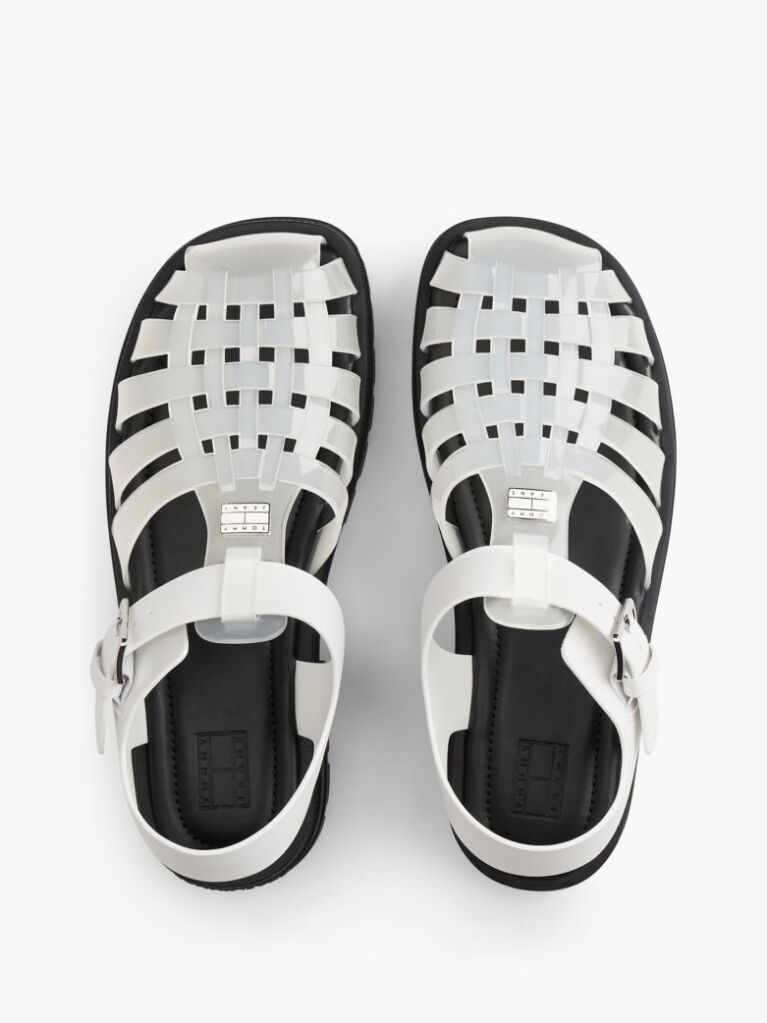 White Jelly Chunky Cleat Fisherman Sandals  Women