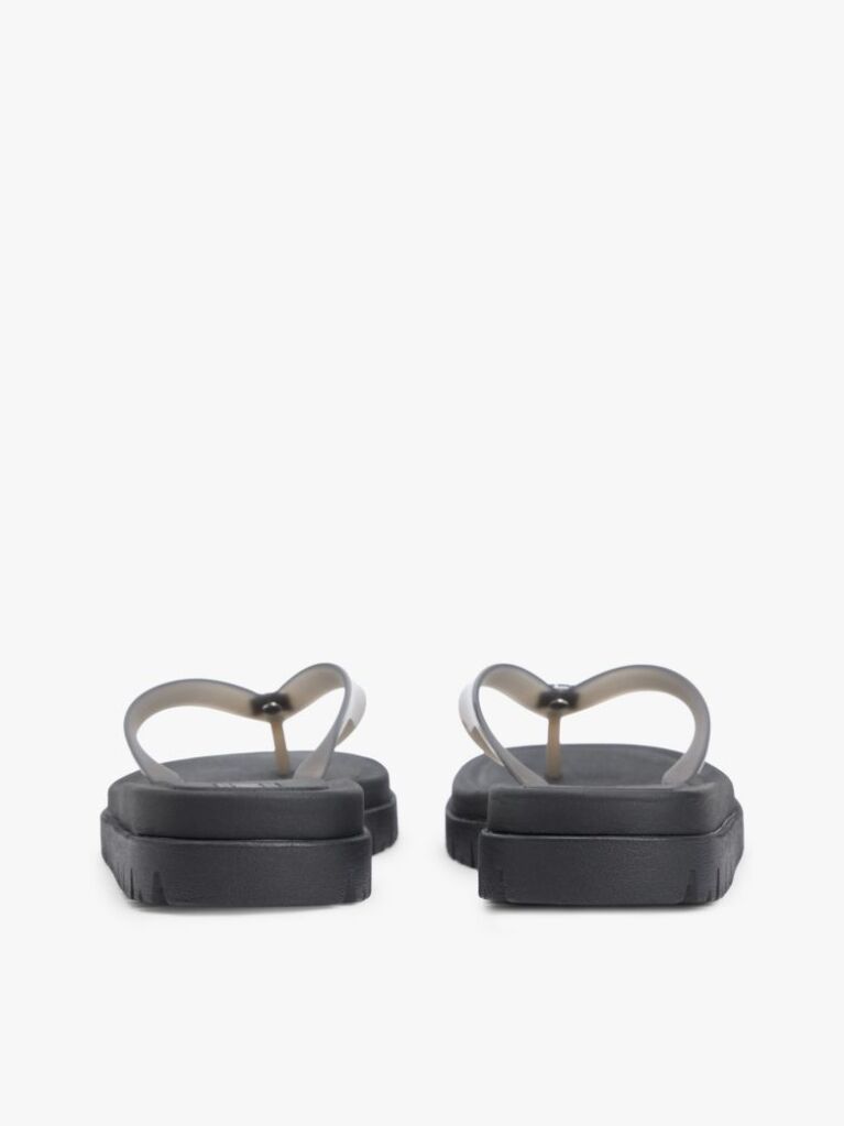 Black Jelly Cleat Wedge Flip-Flops  Women
