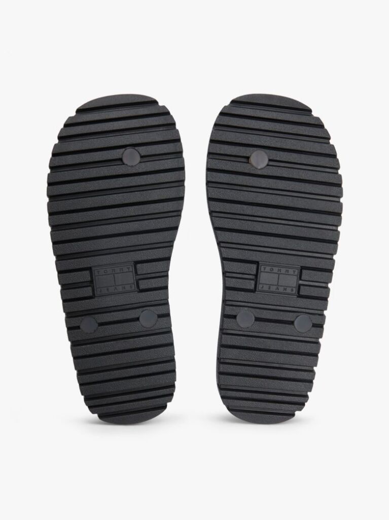 Black Jelly Cleat Wedge Flip-Flops  Women