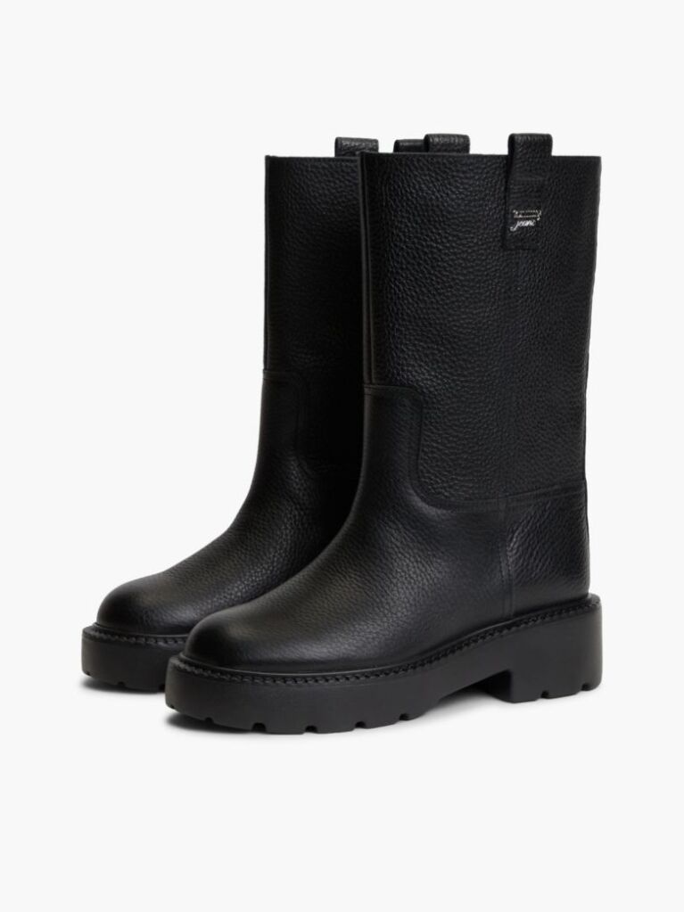 Black Leather Ankle Boots  Women