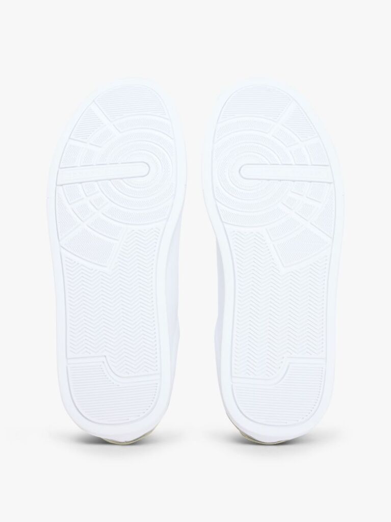 White Pebble Grain Court Trainers  Men