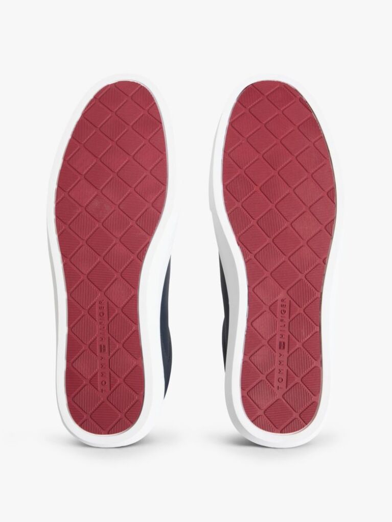 Blue Leather Cupsole Trainers  Men