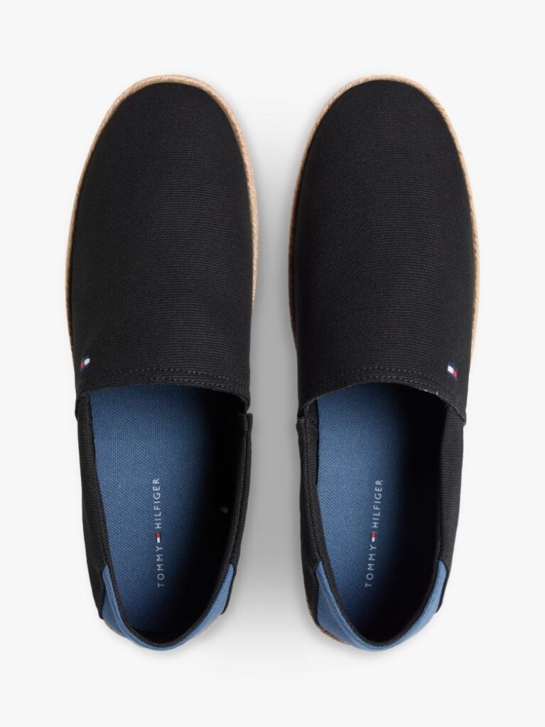 Black Flag Embroidery Canvas Espadrilles  Men