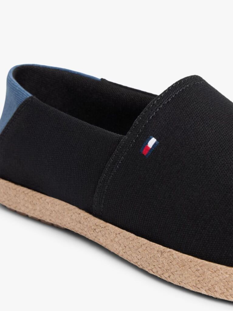 Black Flag Embroidery Canvas Espadrilles  Men