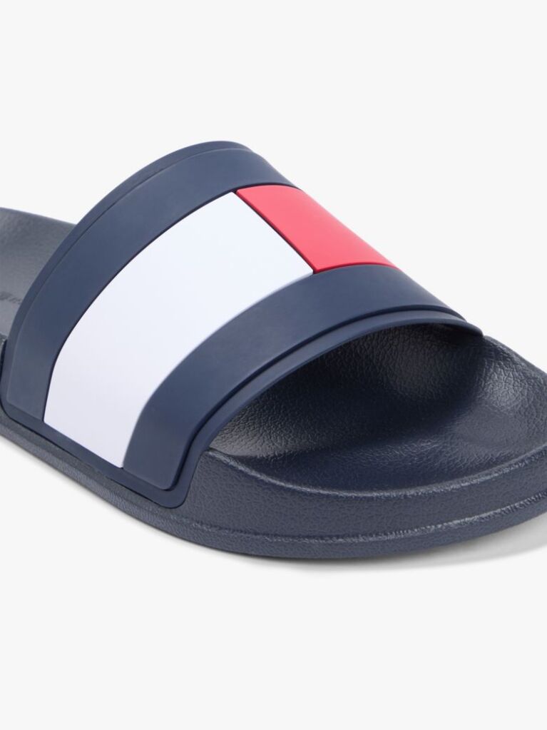 Blue Flag Strap Pool Slides  Men