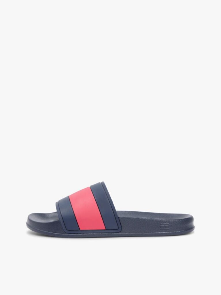 Blue Flag Strap Pool Slides  Men