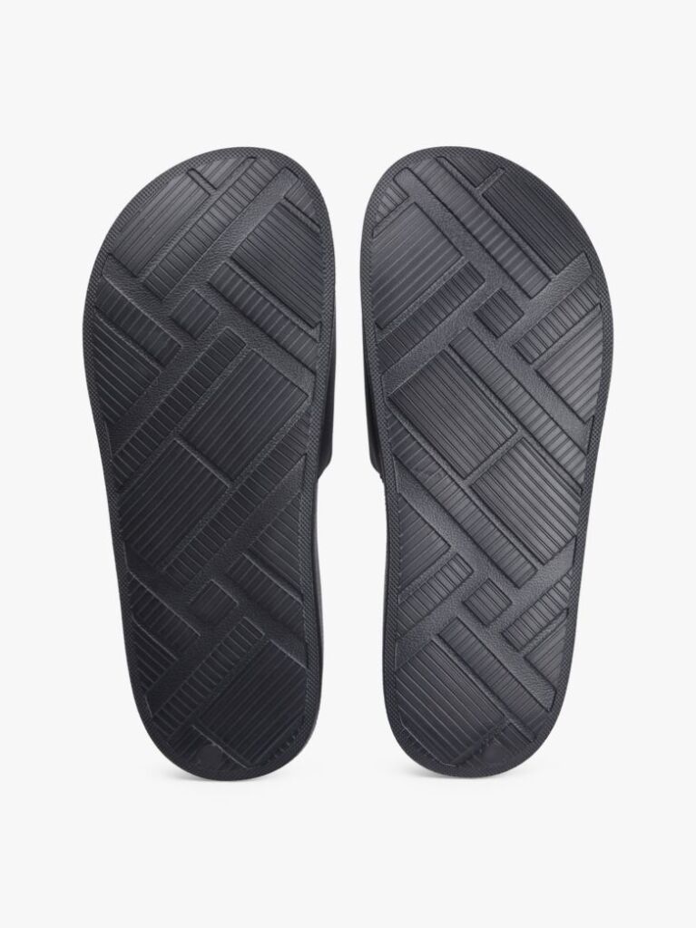 Black Logo Textured Pool Slides  Men