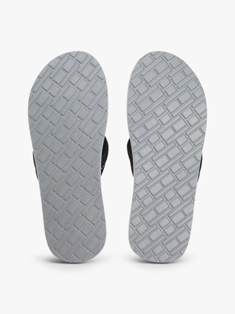 Black Crest Patch Webbing Strap Flip-Flops  Men